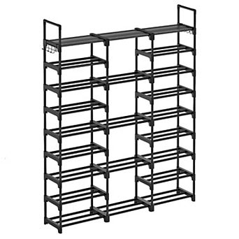 9 tier Shoe Rack Storage Organizer Holds 50 to 55 Pairs Metal Frame 50 x 9.84 x 62.25 Inches