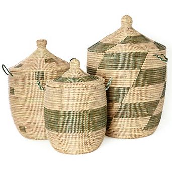 Set of Three Mixed Pattern Hampers
