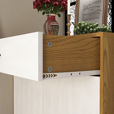 4-Tier Shoe Cabinet with Drawer & Adjustable Shelves, Storage Rack for Entryway Hallway