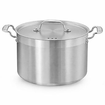 NutriChef 12-qt Stainless Steel Stockpot Lid Included, Induction Compatible
