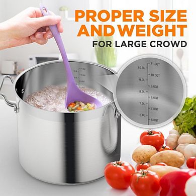 NutriChef 12 Qt Stainless Steel Stockpot Lid Included, Induction Compatible