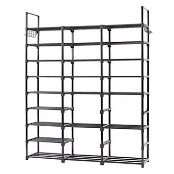 9 tier Metal Shoe Rack Holds 50 55 Pairs Adjustable Tall Storage Shelf for Closet Garage