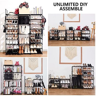 9 Tier Metal Shoe Rack Holds 50 55 Pairs Adjustable Tall Storage Shelf for Closet Garage