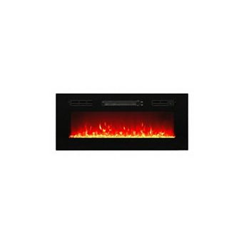 36 Inch Recessed Electric Fireplace Insert With LED Lights And Remote Control