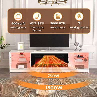 36 Inch Recessed Electric Fireplace Insert With LED Lights And Remote Control