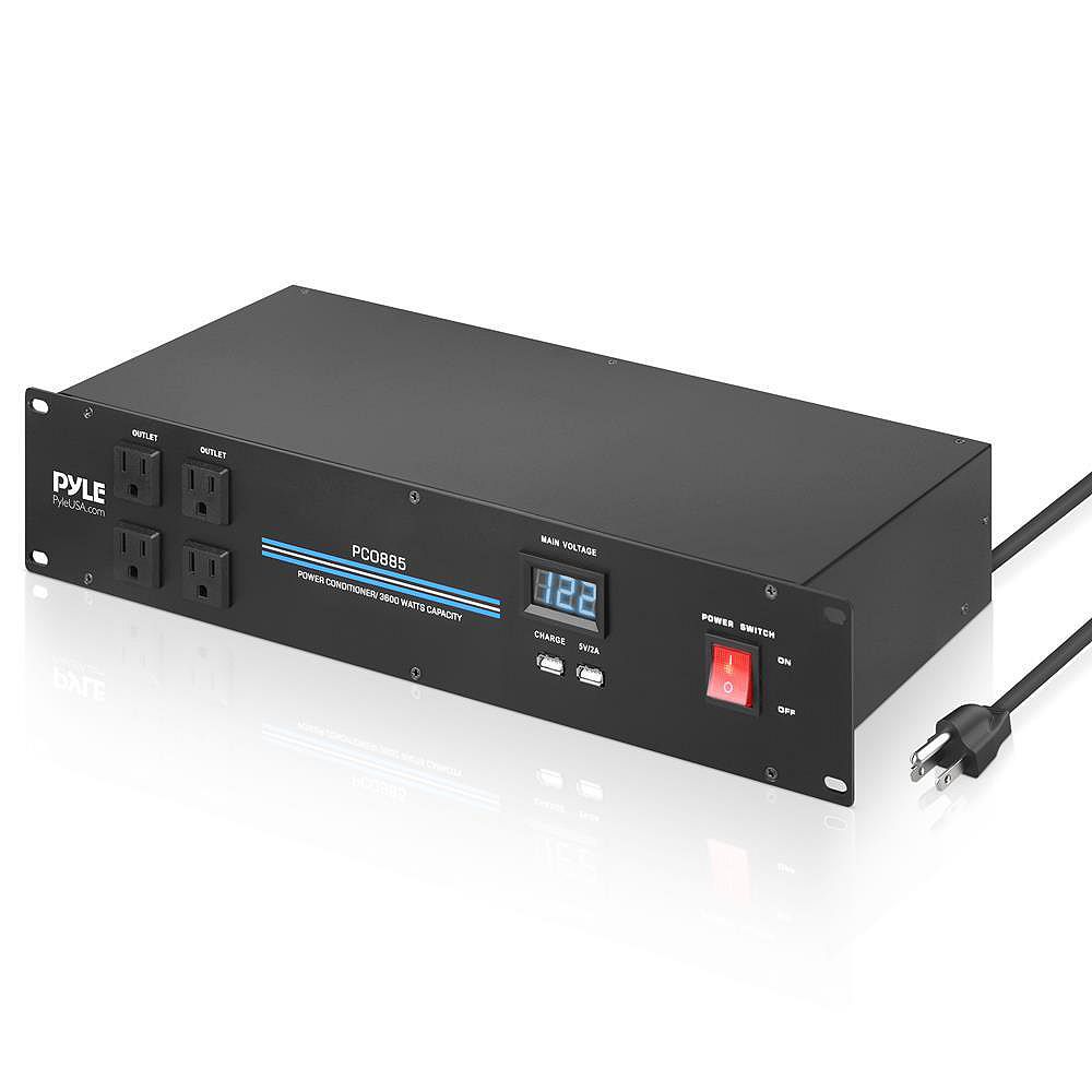 Pyle 18-Outlet Rack Mount Power Conditioner with Surge Protection ...