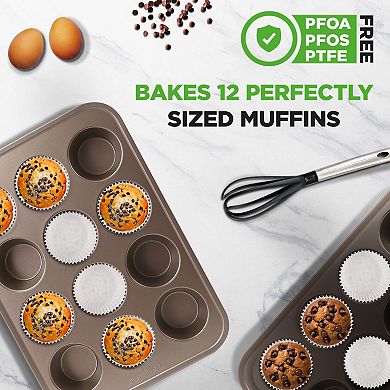 NutriChef 12 Cup Nonstick Muffin Pans