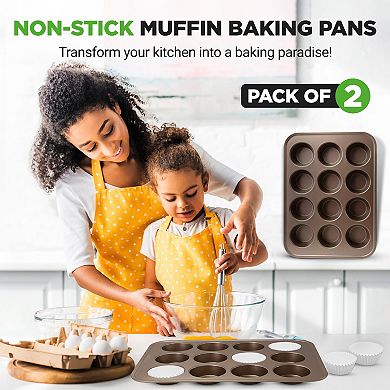 NutriChef 12 Cup Nonstick Muffin Pans