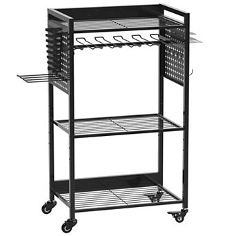 Large Power Tool Organizer Cart with Lockable Wheel, Gift for Men, Dad, Husband