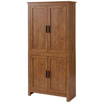 Freestanding Kitchen Pantry Storage Cabinet with Adjustable Shelves and Doors