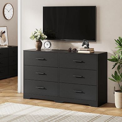 6 Drawer Double Dresser for Bedroom