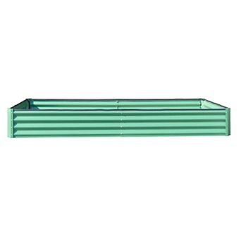 8 x 4 x 1 ft Steel Galvanized Raised Garden Bed, Large Outdoor Metal Planter Box in Green