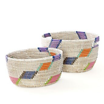 Set of Two Diagonal Diamond Nesting Storage Baskets