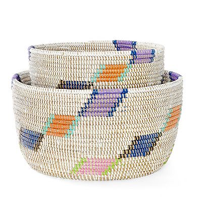 Set of Two Diagonal Diamond Nesting Storage Baskets