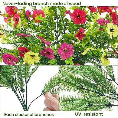 30 Bundles UV-Resistant Outdoor Silk Flowers with Ferns