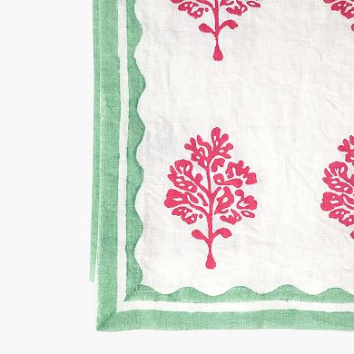 Sara Pure Linen Hand Printed Table Runner