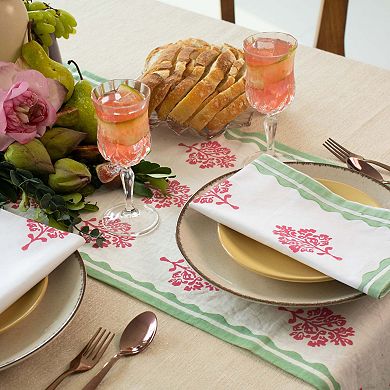Sara Pure Linen Hand Printed Table Runner