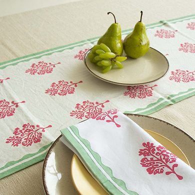Sara Pure Linen Hand Printed Table Runner