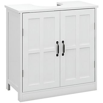 Under Sink Bathroom Storage Cabinet with Double Doors, Adjustable Shelf