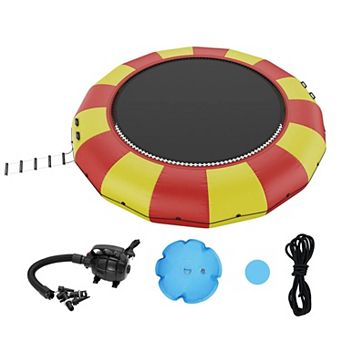 Water Trampoline 17 feet for Family Play with Pump, Handles, and Safety Pads