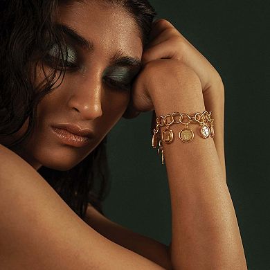 Adjustable Gold-plated Inka Bracelet by Dhwani Bansal