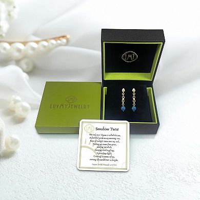 Firefly Design Yellow Gold Plated Sterling Silver Turquoise Gemstone Dangle Earring