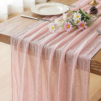 Cheesecloth Table Runner Boho Gauze Fabric for Wedding & Party Decor