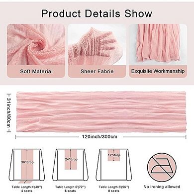 Cheesecloth Table Runner Boho Gauze Fabric for Wedding & Party Decor