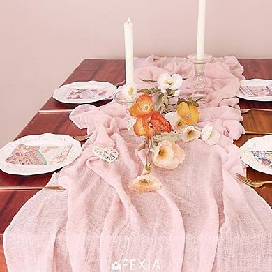 Cheesecloth Table Runner Boho Gauze Fabric for Wedding & Party Decor