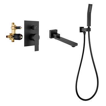 Single Handle 1 Spray Tub and Shower Faucet with Handheld Shower Head, Valve Included
