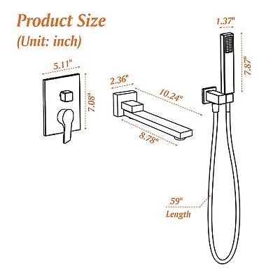 Single Handle 1 Spray Tub and Shower Faucet with Handheld Shower Head, Valve Included