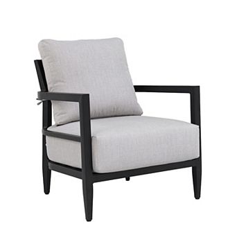 Eazegath Modern Outdoor Premium Fully Weld Aluminum Lounge Chair with Thick Sunbrella Cushion