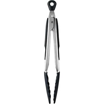 9-Inch Silicone Head Tongs, Stainless Steel Heat-Resistant Easy-Grip