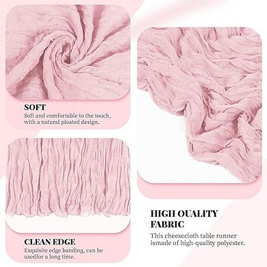 Cheesecloth Table Runner, Boho Gauze Fabric, Rustic Decor for Weddings & Parties
