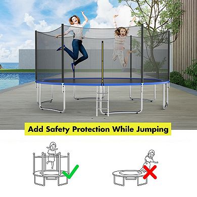 Trampoline Replacement Safety Enclosure Net With Zipper Entrance