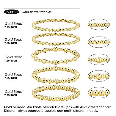 Stackable Gold Plated Bracelet Set