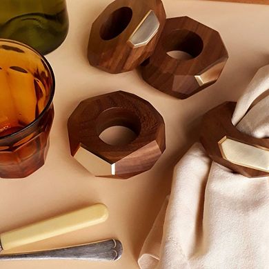 DorKie Walnut and Brass Napkin Ring