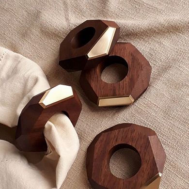 DorKie Walnut and Brass Napkin Ring