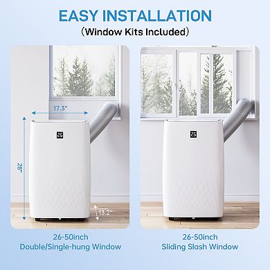 Portable Air Conditioner with Exhaust Hose - Flexible Room Cooling, Dehumidification, Remote Control