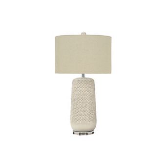Lighting Table Lamp Cream Ceramic Beige Shade Contemporary