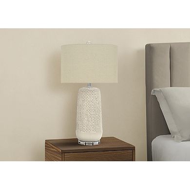 Lighting Table Lamp Cream Ceramic Beige Shade Contemporary