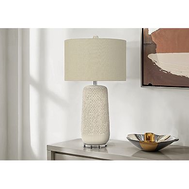 Lighting Table Lamp Cream Ceramic Beige Shade Contemporary