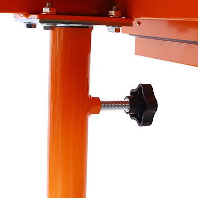 Adjustable Tear Down Work Table with Drawer Mobile Garage Workbench on Wheels Repair Table Orange