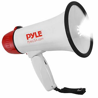 Pyle Megaphone Rechargeable Bull Horn Loud PA Speaker with 30W Power and Adjustable Volume Control