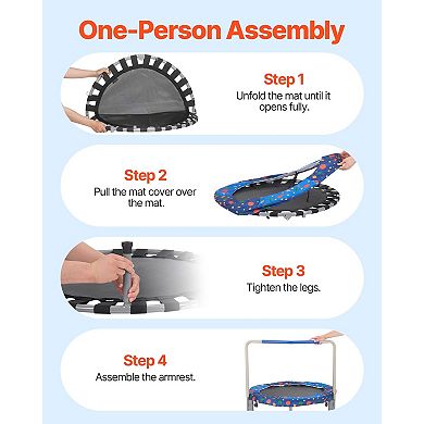 Kids Trampoline 36 Inch Foldable Mini Trampoline with Handle for Indoor Outdoor Use