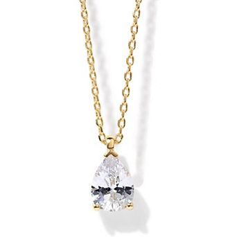 KSIZUIS 14K Gold Plated CZ Diamond Pendant Necklace for Women, Adjustable Slider