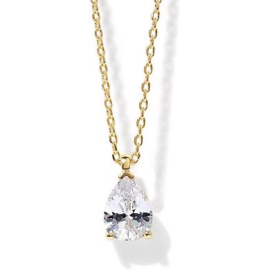 KSIZUIS 14K Gold Plated CZ Diamond Pendant Necklace for Women, Adjustable Slider