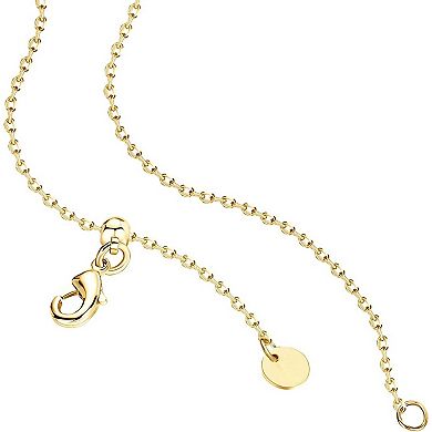 KSIZUIS 14K Gold Plated CZ Diamond Pendant Necklace for Women, Adjustable Slider