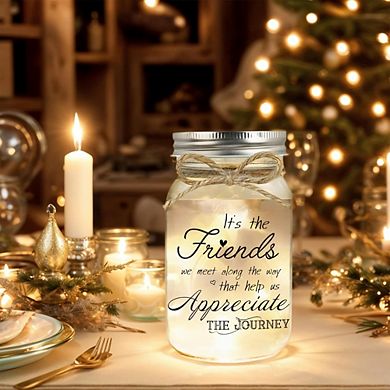 Great Ambitions Mason Jar Night Light, Birthday & Christmas Gift for Women & Friends