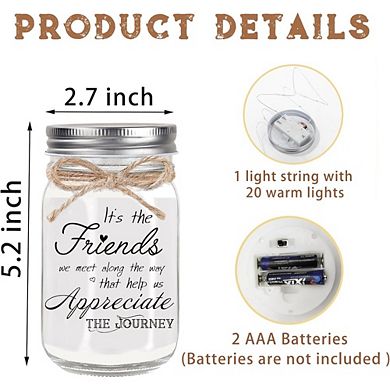 Great Ambitions Mason Jar Night Light, Birthday & Christmas Gift for Women & Friends